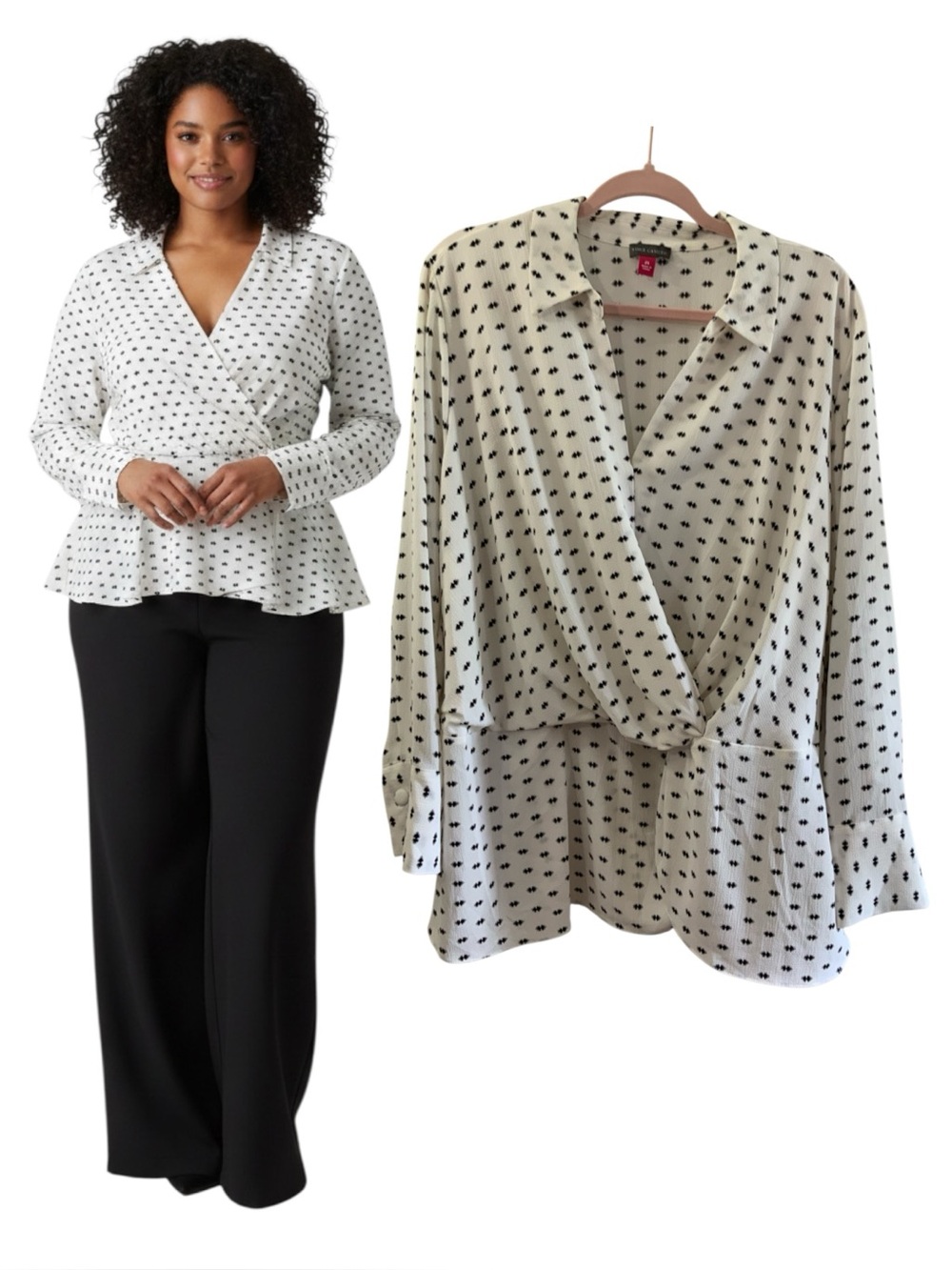 Vince Camuto Faux Wrap Blouse NWT Size 2X MSRP $109
